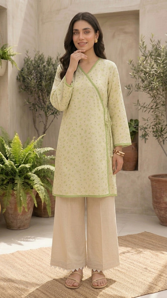 Pastel Yellow Embroidered 2-Piece Suit