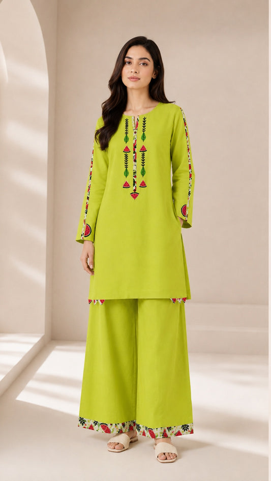 Lime Green Watermelon Ready-to-Wear 2-Piece